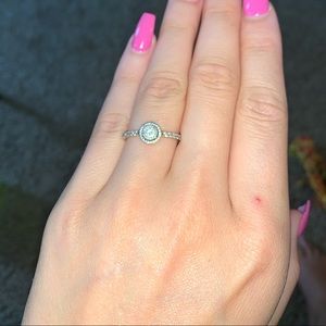 pandora classic sparkle halo ring